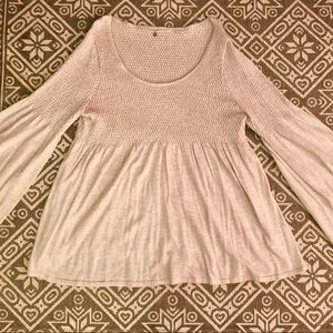 Anthropologie Bell-Sleeve Knit Baby-Doll Top